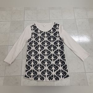 SALE 3 for $9 J. Crew Size Small 3/4 sleeve shirt with black embroidery